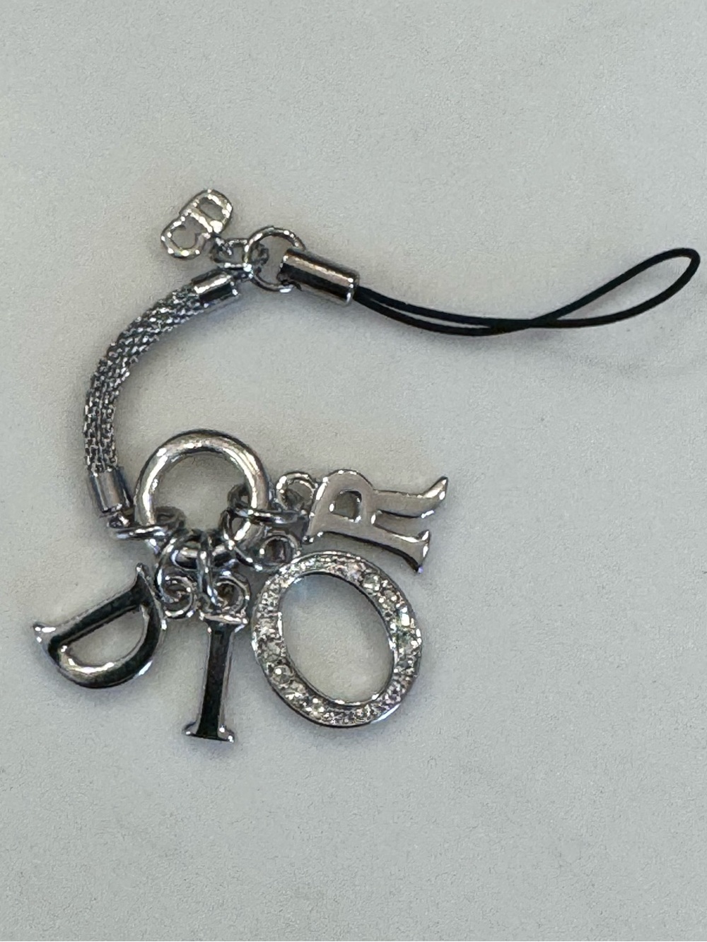 RARE! AUTHENTIC VINTAGE CHRISTIAN DIOR SILVER & CRYSTAL CHARM- MATCH YOUR BAG!